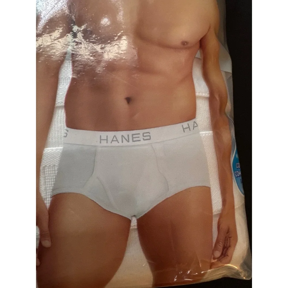 Hanes Best Mens Tagless Briefs 8 Pack White Cotton Wicking XL 40-42 SCBRW8